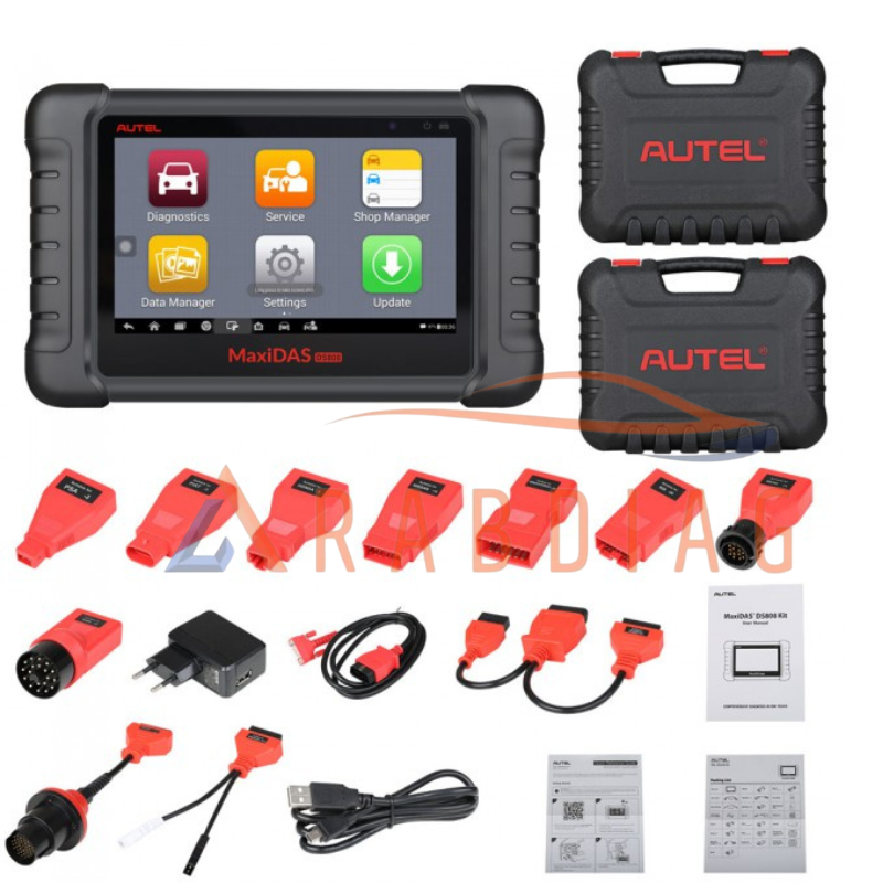 أداة تشخيص الأجهزة اللوحية Autel MaxiDAS DS808 Kit التي تعمل بنظام Android