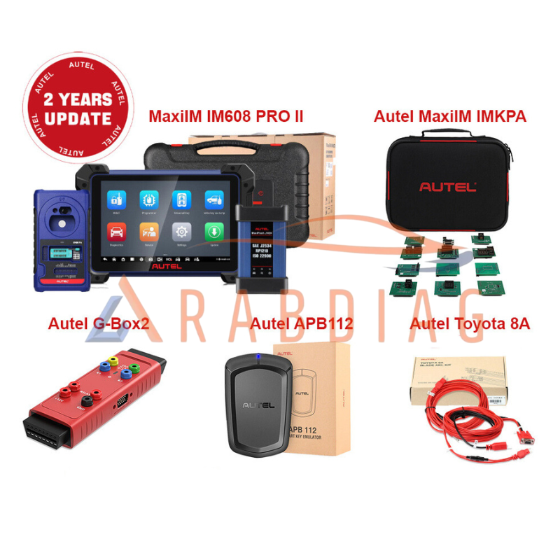 Autel MaxiIM IM608 PRO II أداة برمجة المفاتيح حزمة محولات كاملة