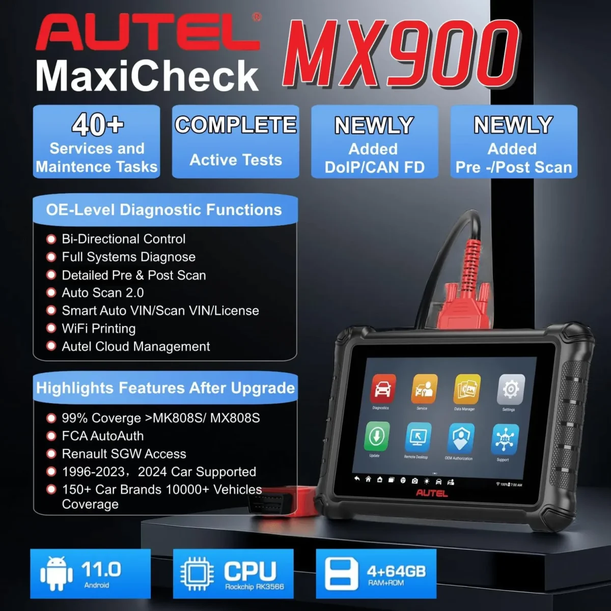 Autel MaxiCheck MX900-TS MX900TS Diagnostic Tool - Image 4