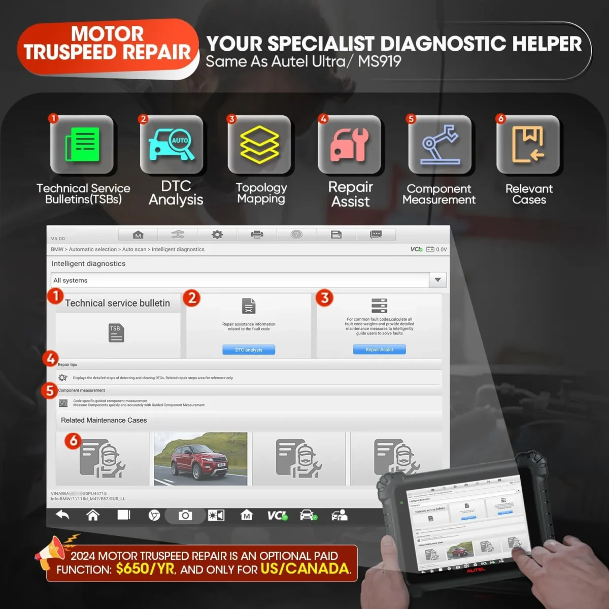 Autel MaxiSys MS909 2 WITH AI Diagnostic Scan Tool 2025 – ECU Programming, Topology Mapping 2.0, Motor TruSpeed Repair, 40+ Services - Image 3