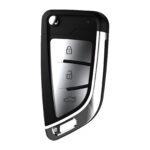 Xhorse VVDI Key Tool VVDI2 Flip Remote Key 3 Silver Buttons Knife Type with Super Transponder XEKF21EN