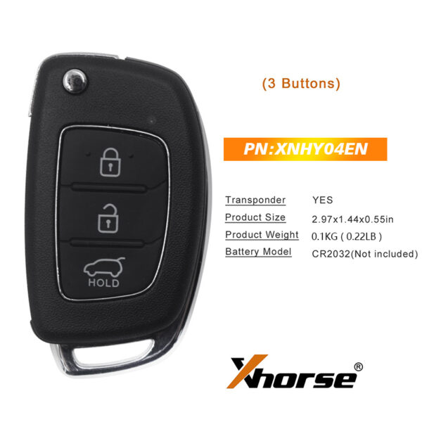Xhorse Universal Flip Remote Key 3 Buttons Hyundai Style XNHY04EN